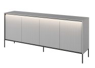 komoda 4D s LED (TR-04), barva šedá/černá