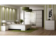 Ložnice VISTA bílá (postel 160, skříň, komoda, 2 noční stolky)