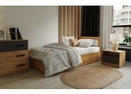 postel s roštem 90x200 cm, barva dub artisan/satin