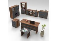 kancelářský set se skříňkou, baroko/antacit