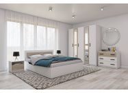ložnicová sestava, barva bílá mat/dub coastland satin