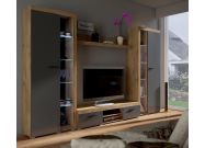 obývací stěna XL, barva dub lefkas/grafit
