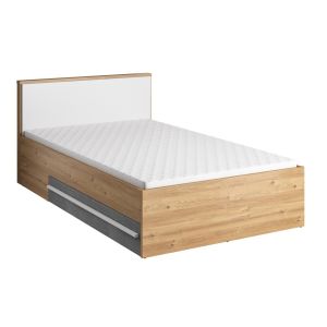 postel 120x200 (MO-10), barva dub nash/šedá/bílá