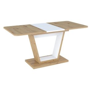 jídelní stůl rozkládací 120x80, barva dub artisan/bílá mat