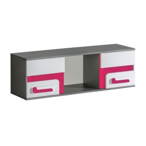 závěsná skříňka, barva antracit/růžová (DP-10)