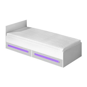 postel 90x200, barva bílá lesk/fialová (DR-11)