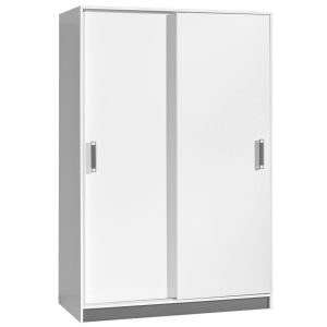 šatní skříň s posuv. dveřmi, barva bílá/popel (DU-14)