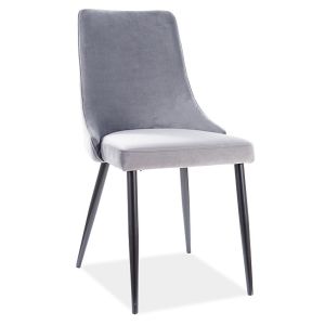 jídelní čalouněná židle, barva šedá/černá mat