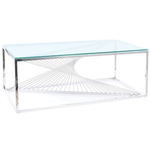 konferenční stolek, barva stříbrná/sklo