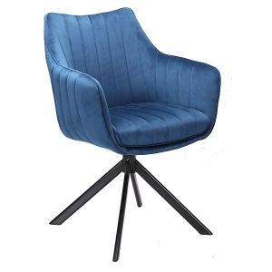 jídelní čalouněná židle, velvet granátově modrá/černá