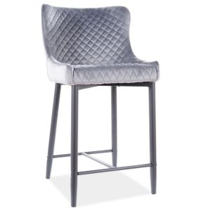 barová židle, barva šedá/černá
