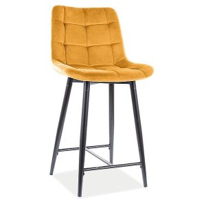 barová čalouněná židle, barva žlutá curry/černá