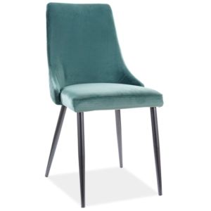 jídelní čalouněná židle, barva zelená/černá mat