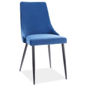 jídelní čalouněná židle, barva granátově modrá/černá mat