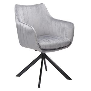 jídelní čalouněná židle, velvet šedá/černá