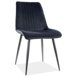 jídelní čalouněná židle, barva černá/černá mat