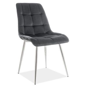jídelní čalouněná židle, barva černá/chróm