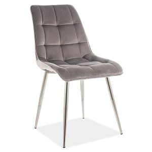 jídelní čalouněná židle, barva šedá/chróm