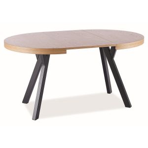 jídelní stůl rozkládací 100-250x100 dub/černá mat