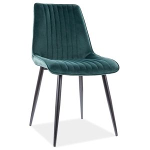 jídelní čalouněná židle, barva zelená/černá mat