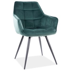 jídelní čalouněná židle, barva zelená/černá