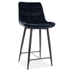 barová čalouněná židle, barva černá/černá