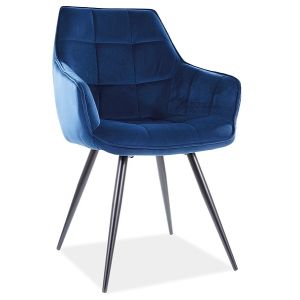 jídelní čalouněná židle, barva granátově modrá/černá