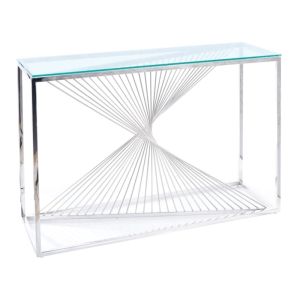 konzolový stolek, barva stříbrná/sklo