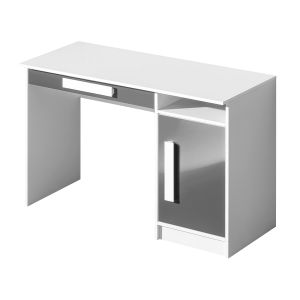pracovní stůl, barva bílá/šedá lesk (DR-09)