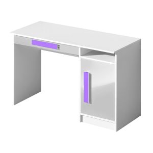pracovní stůl, barva bílá lesk/fialová (DR-09)