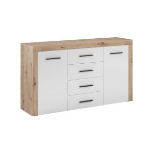 komoda 2D4S, barva dub artisan/bílá
