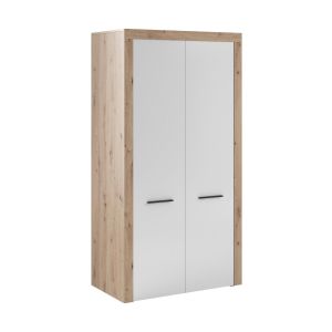 šatní skříň 2D, barva dub artisan/bílá
