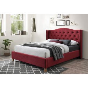 postel 160x200 cm červená bordó