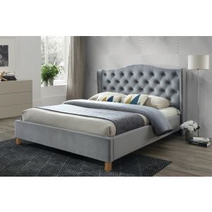 postel 160x200 cm, barva šedá velvet