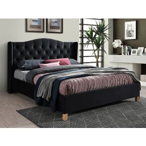 čalouněná postel 160x200 cm, barva černá