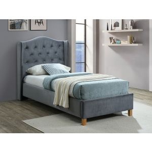 postel 90x200 cm, barva šedá