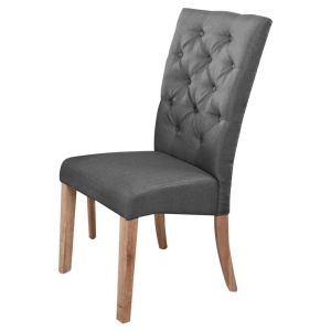 jídelní čalouněná židle, barva šedá/dub natural