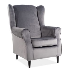 čalouněné křeslo, látka velvet skořicově hnědá/wenge