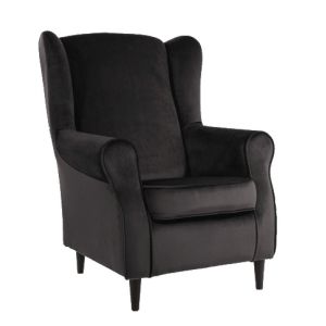 čalouněné křeslo, látka velvet černá/wenge