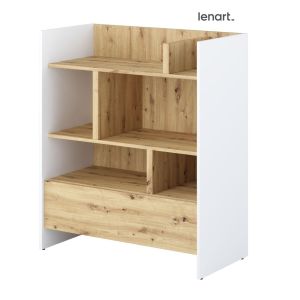 Lenart Bed Concept regál 1S bílá/dub artisan (LX-25)