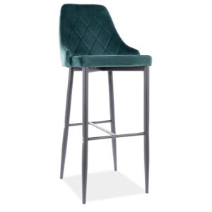 barová čalouněná židle, barva zelená/černá