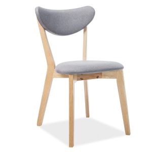 jídelní čalouněná židle, barva šedá/dub