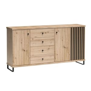 komoda na nohách 3D4S, barva dub artisan/černá
