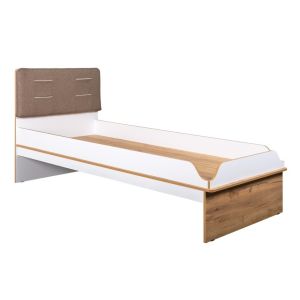 postel 90 cm, barva bílá/dub kraft zlatý