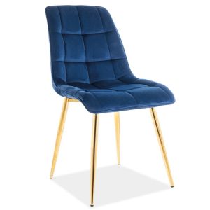 jídelní čalouněná židle, barva granátově modrá/zlatá