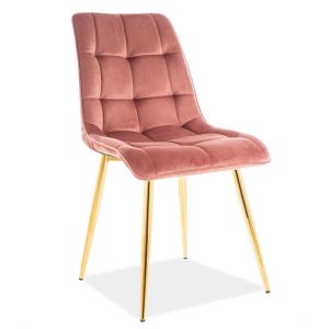 jídelní čalouněná židle, barva starorůžová/zlatá