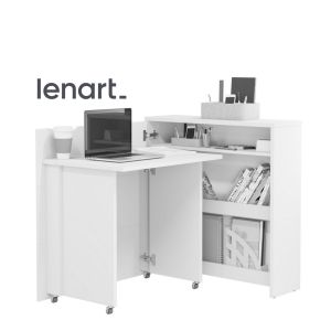 Lenart Work Concept rozkládací psací stůl levý bílý lesk (MH-01)