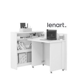 Lenart Work Concept rozkládací psací stůl pravý bílý lesk (MH-01)