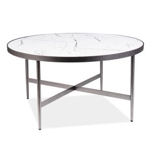 konferenční stolek 80 bílý mramor/šedá