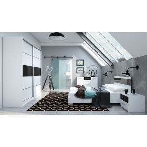 ložnice (postel 160, skříň, komoda, 2 noční stolky), barva černá